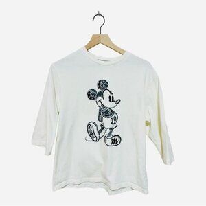 UNIQLO x DISNEY Mickey Mouse Graphic Top Size M | 100% Cotton Disney Tee, Mickey
